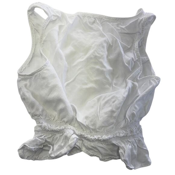 Bella Dahl Tank Top Womens Medium White Shirred Button Front‎ Blouse - Picture 4 of 8